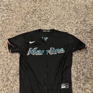 Nike Black Marlins Baseball Jersey Jazz Chisholm